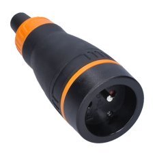 Zásuvka do vlhka, přímá, IP40, černá-oranžová