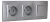 Zásuvky 2x 250V/16A + 1x vypínač č.1 v rámčeku pod omietku, šedej farby se strieborným matným ozdobným rámom