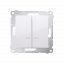 Simon Dvojitý krížový spínač s LED podsvietením (jednotka s krytom) 10AX 250V, bez skrutiek, biely