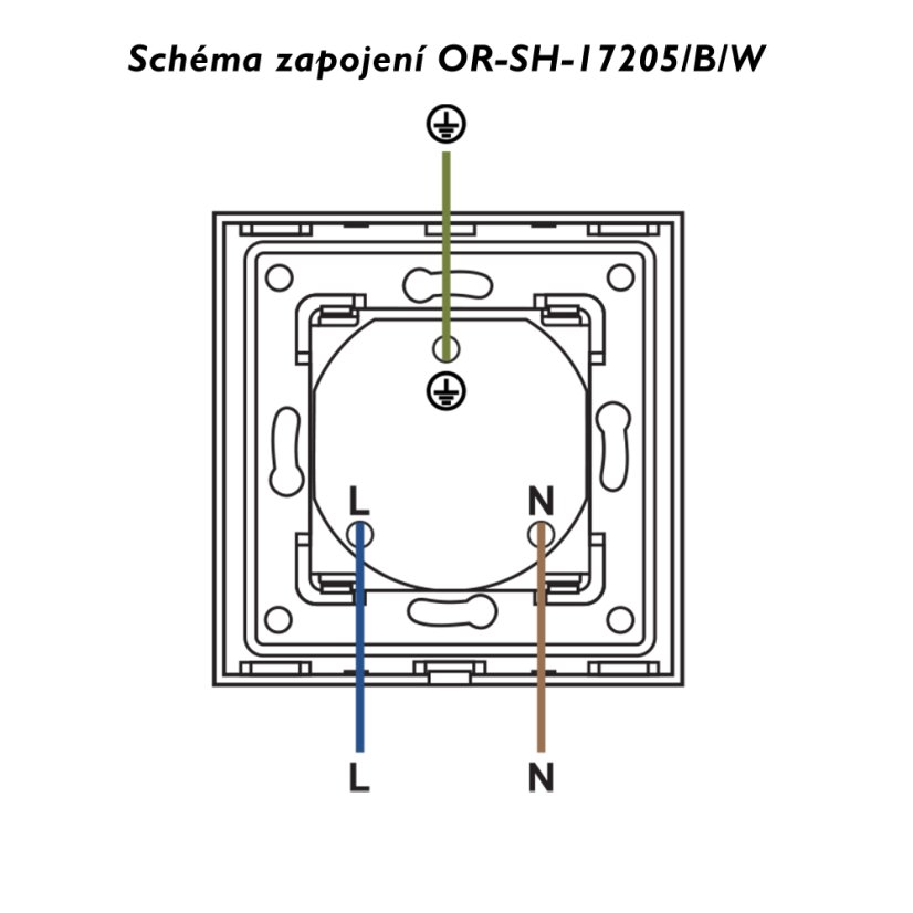 SMART zásuvka 1x 230V / 16A,  Tuya, Wi-Fi, instalace pod omítku, barva černá