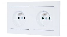 Zásuvky v rámečku pod omítku, 2x 230V/16A , barva bílá