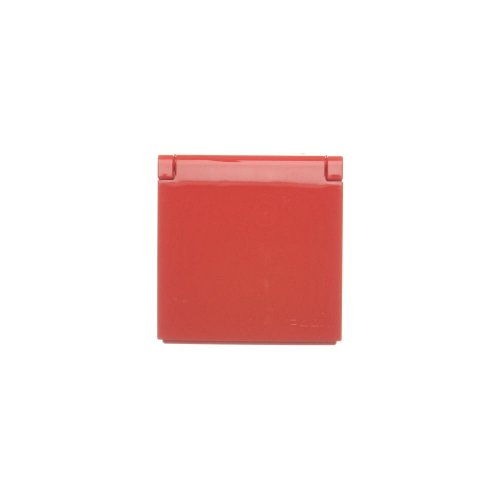 Kryt zásuvky s uzemněním - IP44 - vičko v barvě krytu, antibakteriální červený