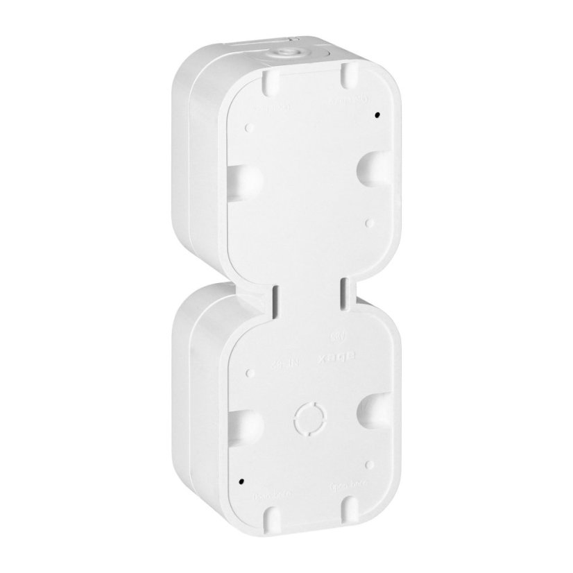 Dvojzásuvka na omítku 2x 250V s krytem, vertikální, NT-6B2/P, IP54, barva bílá