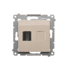Zásuvka HDMI 1 viacnásobná (zariadenie s krytom), Simon 54, farba krémová