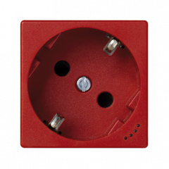 Zásuvka K45 SCHUKO so signalizáciou napätia 16A 250V skrutkové svorky 45×45mm červená