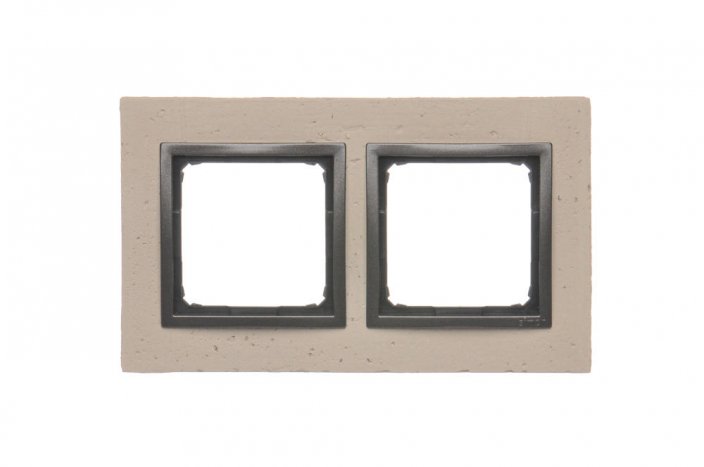 Betonový rámeček 2-násobný světlý beton/antracit