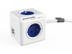 Zásuvka PowerCube EXTENDED USB s káblom 1,5m, modrá
