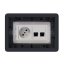 Podlahová zásuvka SF 187x132 mm, 1x 250V/16A + 2x RJ45 cat. 6, barva boxu grafit, pro lité podlahy s kazetou do potěru, vyplnění víka materiálem podlahy