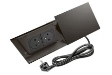 Pop-up blok INCARA 4x zásuvka 250V, (proti sobě), barva černá, kabel 2m