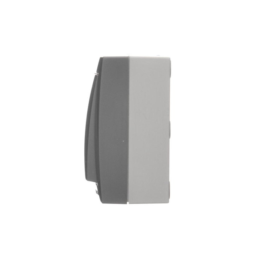 Spínač dvoupólový (přístroj s krytem), IP44, řazení 2, 10 A / 250 V~, šroubové svorky, Aquaclick, barva šedá