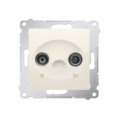 Anténní zásuvka R-TV průchozí útlum:10dB krémová
