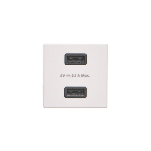 USB nabíjačka K45 USB 2.0 - A 5V DC 2,1A 45×45mm čisto biela