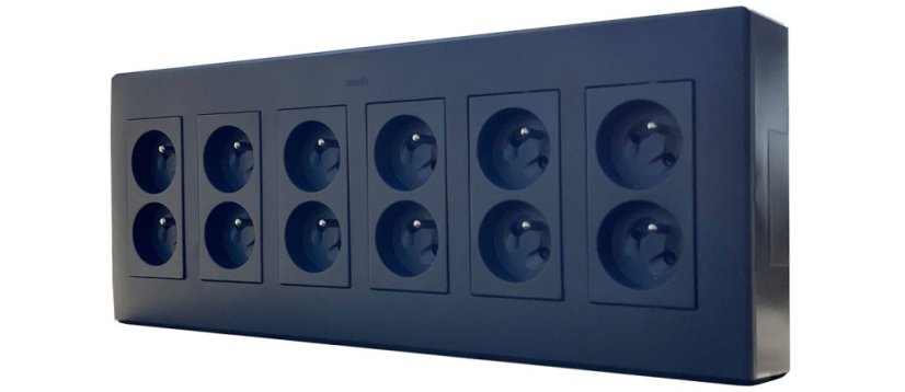 Nástěnný box S500, 12x zásuvka 250V, barva antracitová