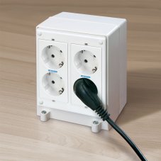 Dvojstranná miniveža, 4x zásuvka 230V, pre montáž na podlahu
