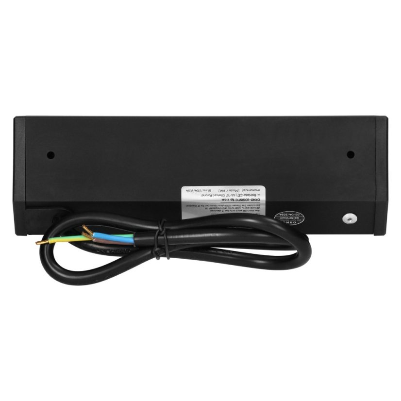 Rohový zásuvkový blok, 2x zásuvka 230V + 2x USB nabíječka A+C 5V, barva černá