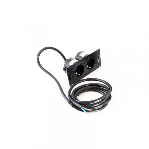 Bachmann DUE, 2x zásuvka 230V, kabel H05VV-F 3G délky 2m, barva černá