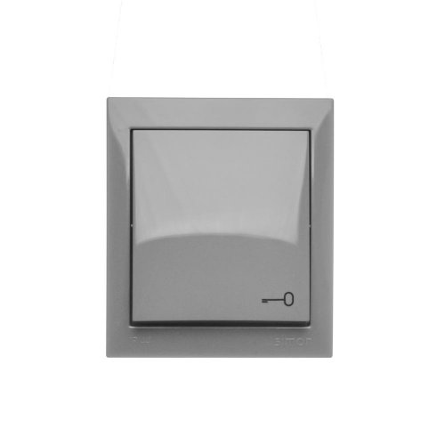 Ovladač zapínací jednoduchý (tlačítko)10AX, řazení 1/0, IP44, barva šedá
