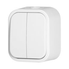 Vypínač na omietku sériový "lustrák", 10A, 250V, IP54, WNT-2B2, farba biela