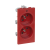 Dvojzásuvka CIMA s uzemňovacím kolíkem se signalizací napětí 16A 250V šroubové svorky 108×52mm červený