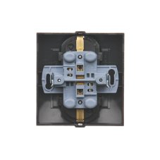 Zásuvka dvojnásobná Schuko s clonkami (kompletní výrobek) 16A 250V, šroubové svorky, antracit, metalizovaná