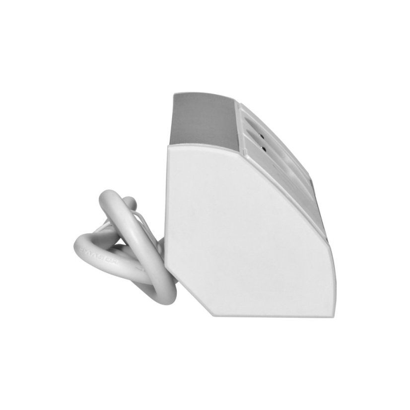 Rohový zásuvkový blok, 2x zásuvka 230V + 2x USB nabíječka A+C 5V, bílo-stříbrná barva