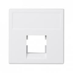 Kryt datové zásuvky K45 keystone jodnoduchá bez krytu plochá univerzální 45×45mm čistě bílá