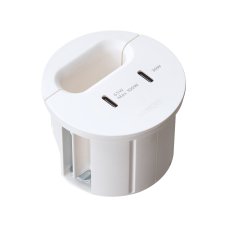 Vestavná stolní USB-C nabíječka Flash 60, 2× USB-C PD 100 W, kabelová průchodka, kabel 1.5 m, bílá matná