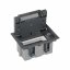 Podlahová zásuvka SF 187x132 mm, 2x 250V/16A (zásuvky bílé, nožové svorky), barva boxu šedá, pro zvýšené podlahy