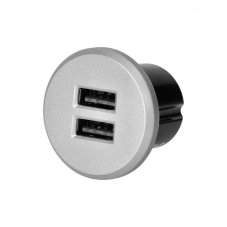 USB nabíjačka s napájacím zdrojom (vstavaná), strieborná
