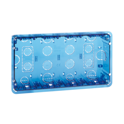 Krabice zapuštěné SIMON 500 4×S500 8×K45 modrá transparentní