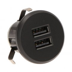 USB nabíjačka s napájacím zdrojom (vstavaná), farba čierna