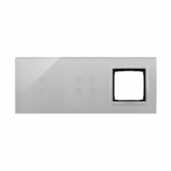Moduly s dotykovým panelem 3 2 vertikální dotyková pole, 4 dotyková pole, otvor pro příslušenství Simon 54, bouřková/stříbro