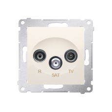 Zásuvka anténní R+TV+SAT průchozí (přístroj s krytem), 1x vstup: 5 MHz÷2,4 GHz, Simon 54, barva krémová
