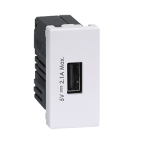 USB nabíječka K45 USB 2.0 - A 5V DC 2,1A 45×22,5mm čistě bílá