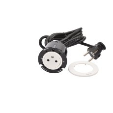 Zapuštěná zásuvka INCARA Disq 60, 1x 250V Surface, kabel 2m, barva bílá