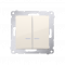 Dvojitý křížový spínač s LED podsvětlením  (přístroj s krytem) 10AX 250V, bezšroubové, krémová