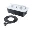 Zásuvka výklopná 2 x 230V + 2x USB A+C nabíječkou 5V, IP20, max. příkon 3680W, délka kabelu 1.5 m, barva bílá