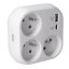 Rozbočka do zásuvky 3x 16A, USB A+C s rychlonabíječou 20W PD, bílá