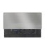 Zásuvkový blok vestavný, 2x 230V, posuvný kryt,  USB A+C 20W PD, HDMI, kabel 2 m, barva stříbrná