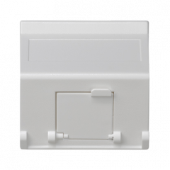 Kryt datové zásuvky K45 pro adaptéry MD jodnoduchá šikmá s kryty 45×45mm čistě bílá
