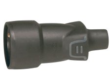Gumová zásuvka 2P+T, IP44, 16 A, vývod přímý, černá