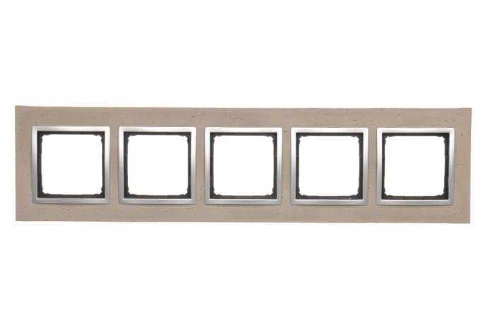 Betonový rámeček 5-násobný světlý beton/stříbro