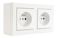 Zásuvka na stenu SONATA, 2x 250V/16A, farba biela