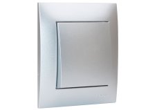 Vypínač (spínač) s jednou klapkou v rámečku, instalace pod omítku, řazení č. 1/6/7 dle výběru, barva stříbrná metalíza