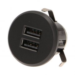 USB nabíječka s napájecím zdrojem (vestavná), barva černá