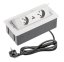 Výklopná zásuvka 2x 230V, 2x USB A+C nabíjecí 15W, barva bílá, kabel o délce 1.5m