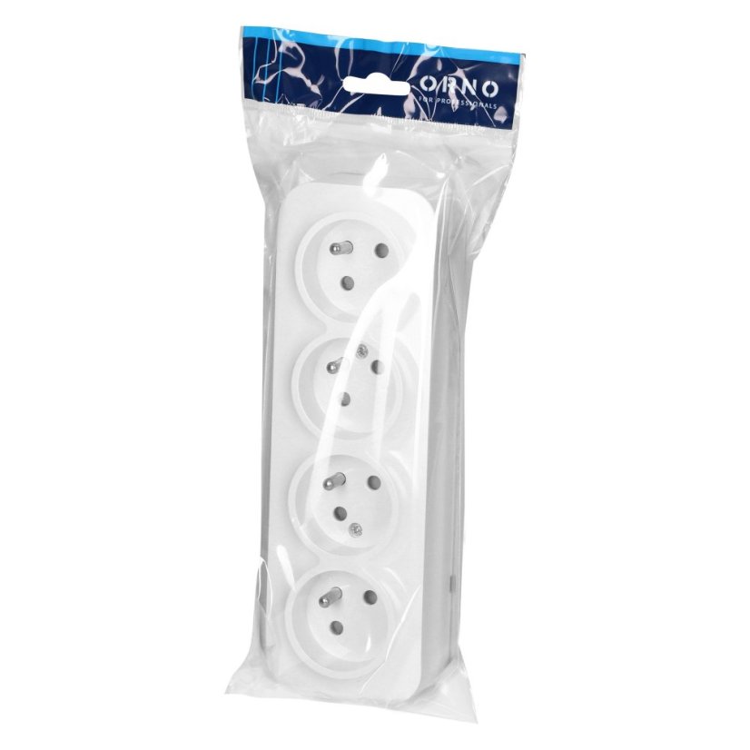 Čtyřnásobná zásuvka 4x 230V, 2P+E , nástěnná, krytí IP20, ToDo, barva bílá