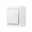 Jednopólový spínač č. 1, krytie IP44, montáž na stenu, biely
