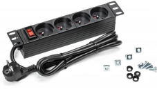 Napájacia lišta do racku NEKU 22.5092 10" panel 1U, 4 zásuvky, vypínač, 1,8m
