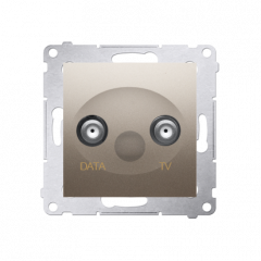 Anténní zásuvka TV-DATA útlum:5dB zlatá matná, metalizovaná